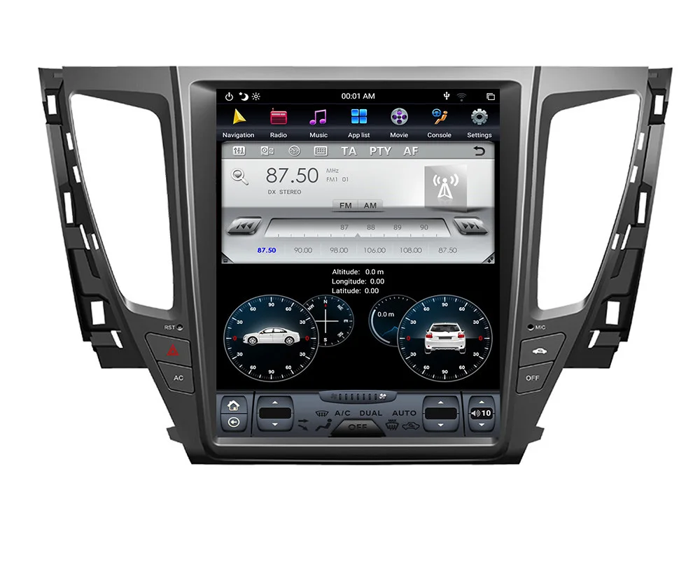 

10.4" tesla style vertical screen android 9.0 Six core Car GPS radio Navigation for Mitsubishi Pajero Sport Montero Sport