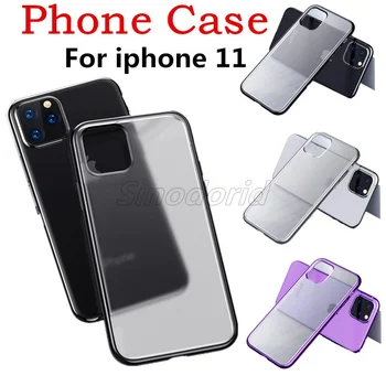 

Clear TPU Matte Case For iphone 11 Pro Soft Transparent Cover Plating Electroplating Edge for iPhone 11 Pro Max Frosted Covers