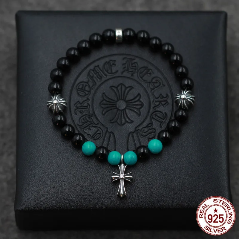 S925 Серебряный браслет стильные персонализированные украшения крест панк хип-хоп стиль пара стиль отправить подарок на день рождения любовника