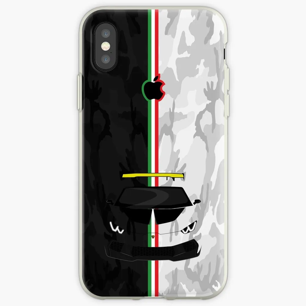 

Lamborghini Huracan Camo Transparent Case For Apple iPhone X XS MAX XR case for iPhone 7 8 Plus 6 6s 5 5s 7Plus 8Plus Coque