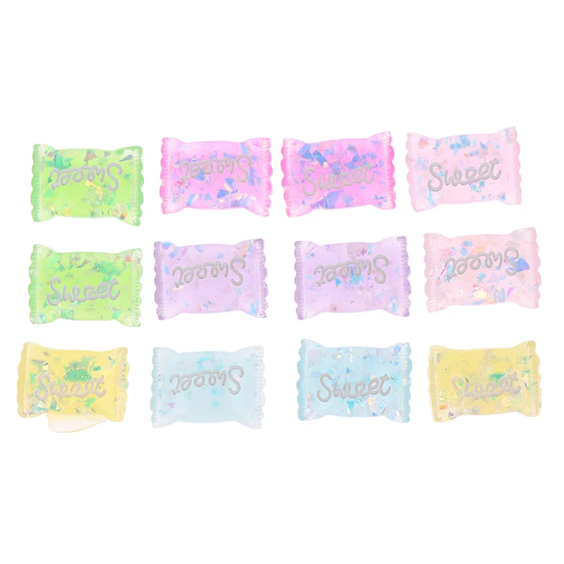 10PCS Slime Charms Candy Sweet Sugar Resin Plasticine Slime Accessories Beads Making Supplies For Phone Case Decoration