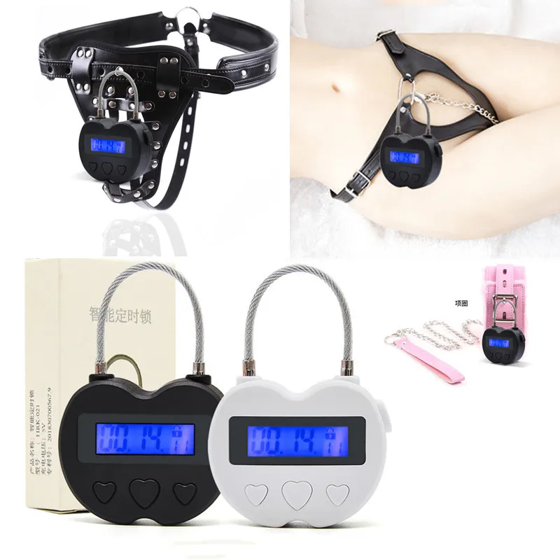 Sex shop chastity lock time lock fetish electric timer BDSM bondage timing switch restraints adult erotic sex toys handcuffs