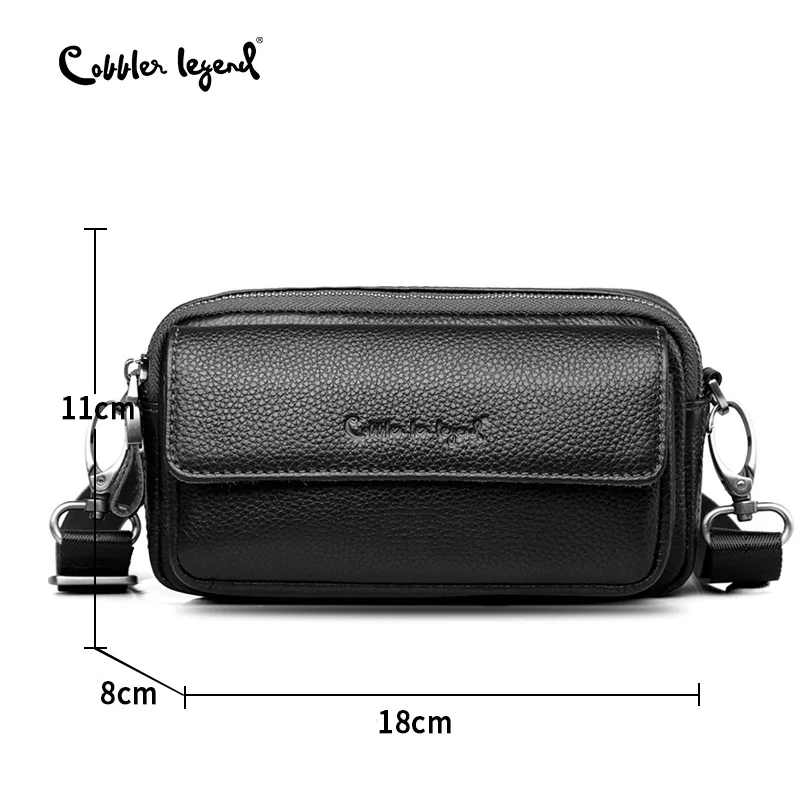 Cobbler Legend, мужская сумка через плечо, модная, натуральная кожа, сумка на плечо, повседневная, черная, деловая, мужская, s ручная сумка для телефона, высокое качество - Цвет: 0701104-2