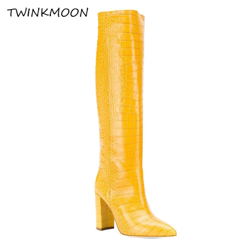 short plush iner Laarzen dames/женские зимние сапоги из змеиной кожи; коллекция года; теплые сапоги до колена на высоком каблуке с плюшевой подкладкой - Цвет: short plush iner