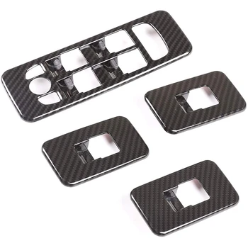 

ezmtb Carbon Fibre Car Window Glass Lift Switch Button Frame Cover Trim for Land Rover Discovery Sport 2020