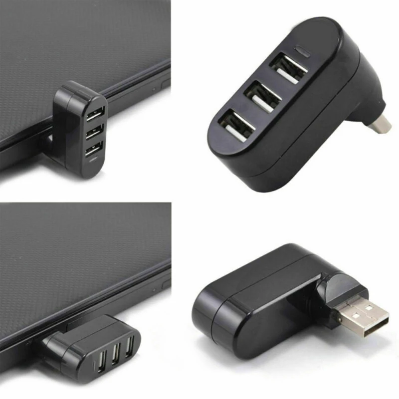 Мини разветвитель с 3 портами USB 2 0 вращающийся адаптер концентратор без драйвера