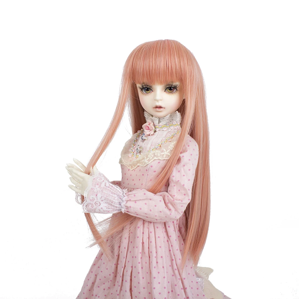 Синтетические длинные прямые основные розовый небольшая orange BJD кукла парик с полной челкой 1/3 1/4 1/6 для выбора