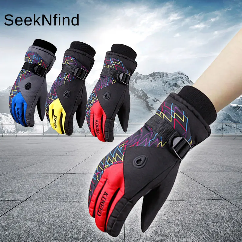 Зимние спортивные теплые лыжные перчатки водонепроницаемые ветрозащитные мягкие перчатки с подогревом для игры на лыжах, сноуборде, велосипеде, мотоцикле