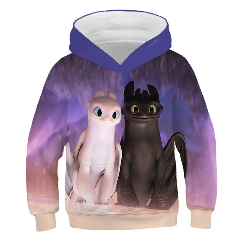 Cena 2019 dzieci jak wytresować smoka 3D druku bluzy z kapturem chłopcy dziewczęta Anime Film śliczne bluza dzieci modna sweter ubrania topy