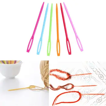 

100Pcs Plastic Knitting Needles Crochet Hooks Tapestry Wool Yarn Needles Children DIY Sweater Weaving Tools 7cm