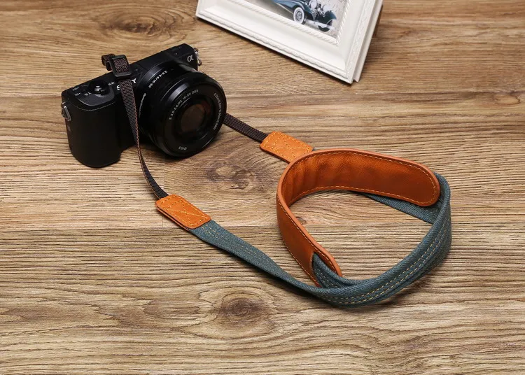 Из натуральной кожи джинсовый плечевой ремень DSLR шейный ремень для Canon/Nikon/sony/Panasonic/Sigma/Olympus/Fuji