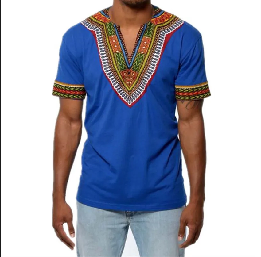 africa dress Fashion Mens African Clothes Tops Tee Shirt Africa Dashiki Dress Clothing Casual Short Sleeve T Shirt for Men Plus Size S-4XL african outfits for women