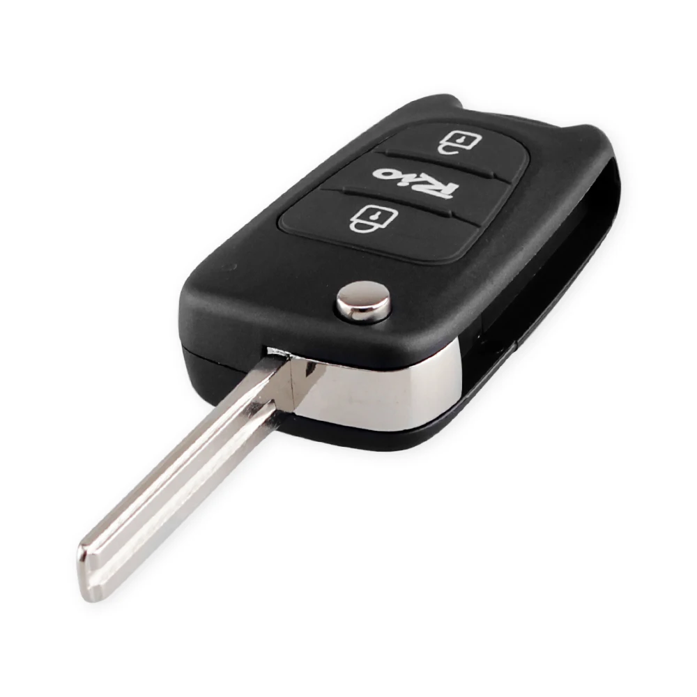 KEYYOU дистанционный ключ оболочки для KIA Rio 3 кнопки флип складной Автомобильный Брелок чехол Корпус Замена Cut/Uncut смарт-ключ чехол - Количество кнопок: Uncut Key
