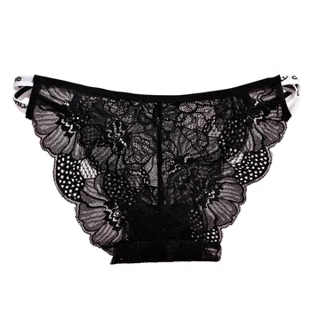 

Sexy Panties For Women Embroidery Lace Transparent Sexy Hollow Out Thongs Erotic Lingerie Sexy Underwear Low Rise Femme