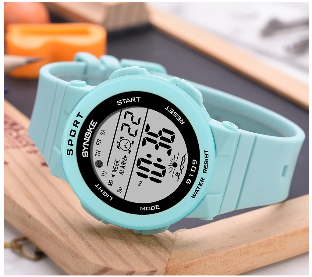 SYNOKE цифровой светодиод красочный свет девушка jam tangan будильник Дата повседневные спортивные наручные часы Бесплатная доставка Подарки для