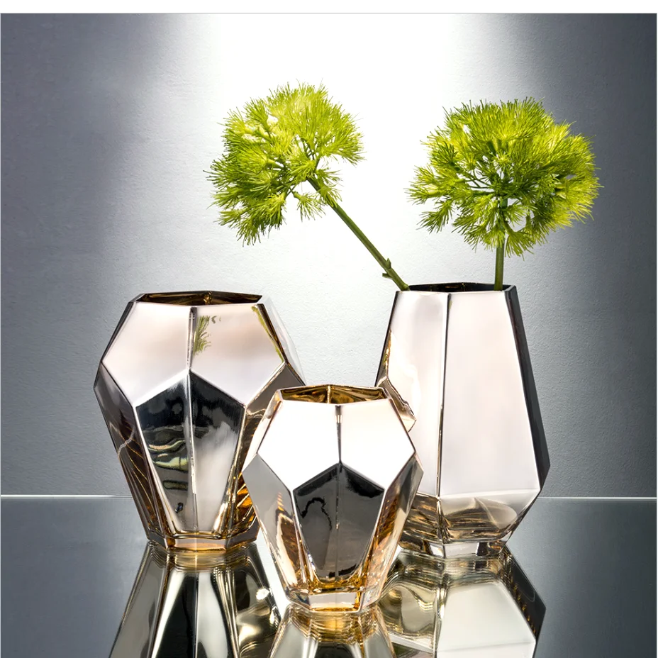 Diamond Star Gold Glass VaseVases AliExpress