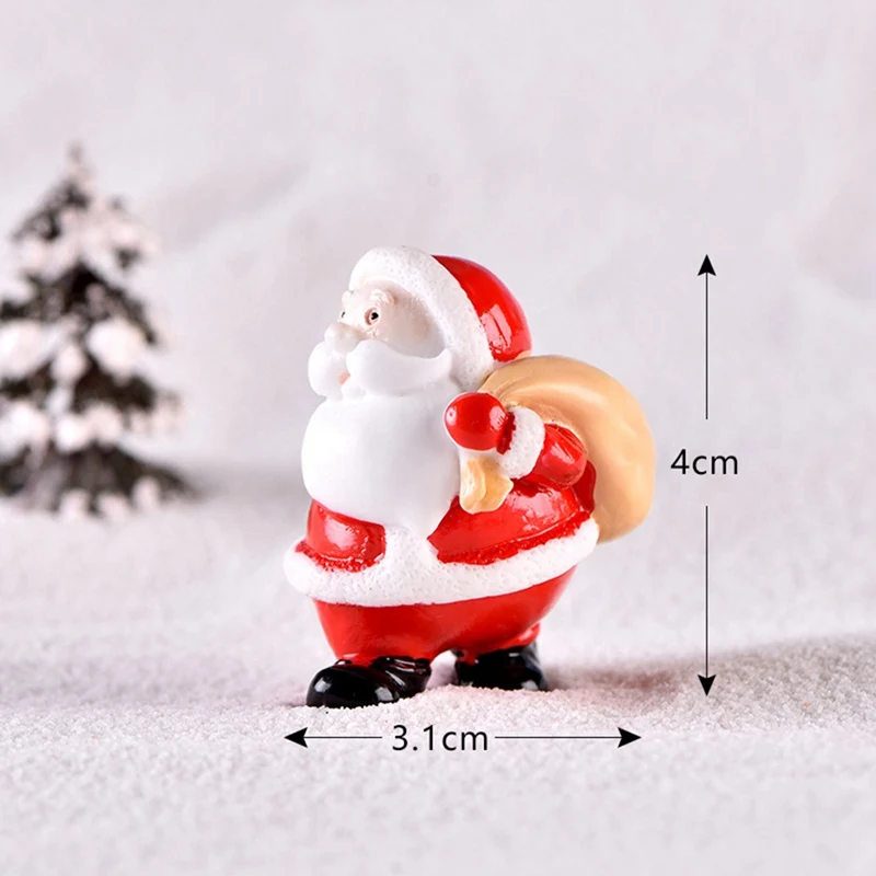 1 шт. мини Новогоднее украшение из полимера Фея Санта Клаус фигурка снеговика Рождественская елка миниатюрные фигурки украшения для дома