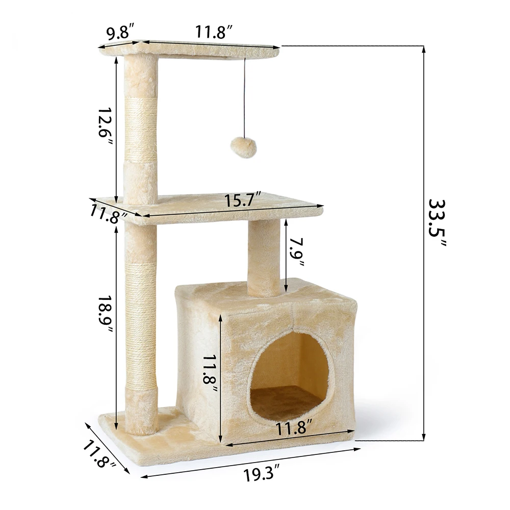 Кошка дерево башня для альпинистов дом кошка деятельности дерево с сизалем Когтеточка для котенка деятельности Центр игровой домик кошка башня