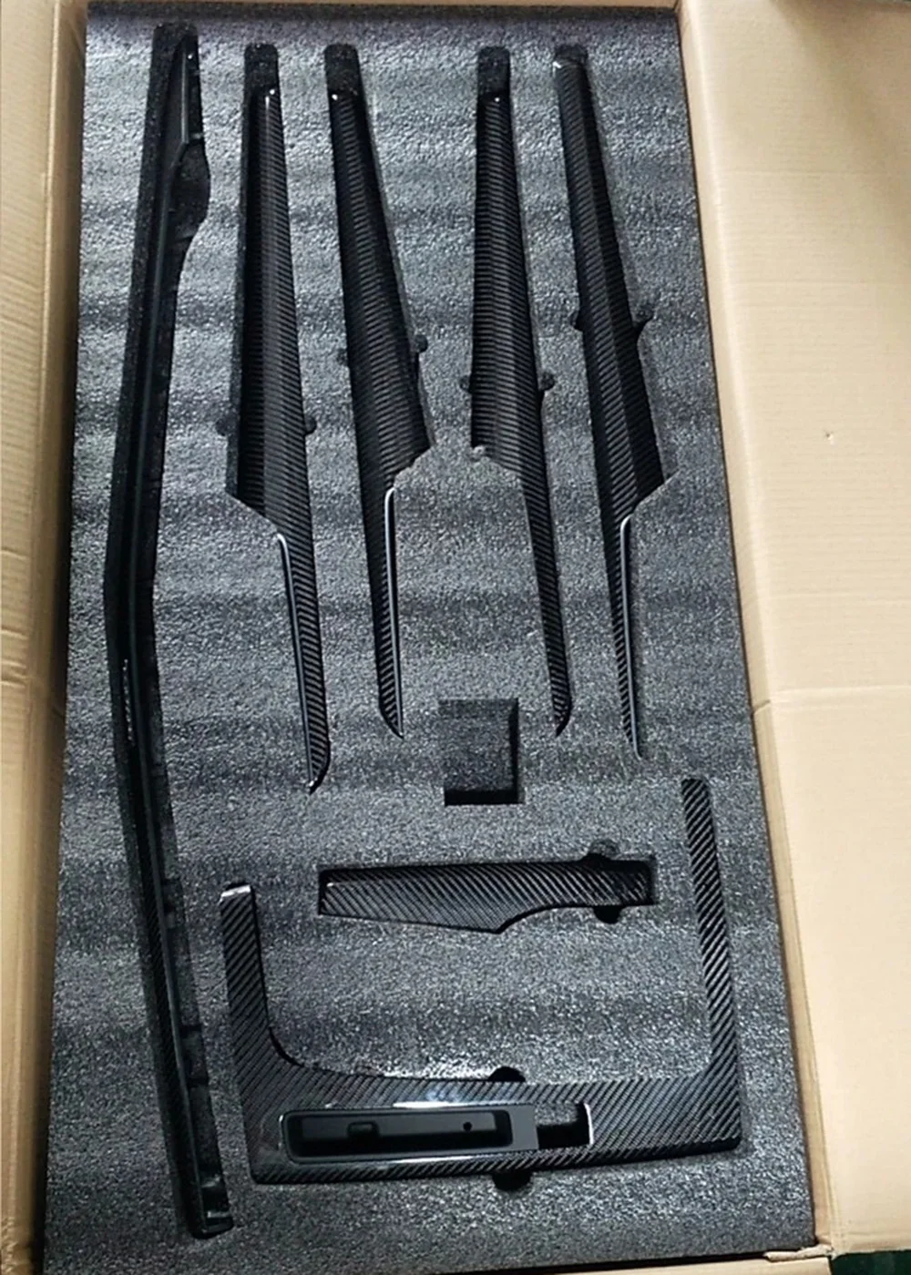 아우디 q5에 대 한 7pcs 진짜 탄소 섬유 인테리어 대시 보드 스티커 센터 콘솔 트림 스트립 커버 도어 트림 탄소 섬유 장식