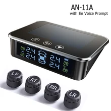 Car-Tire Pressure-Alarm-Monitor-System Solar-Tpms 4-Sensors Real-Time-Display Wireless