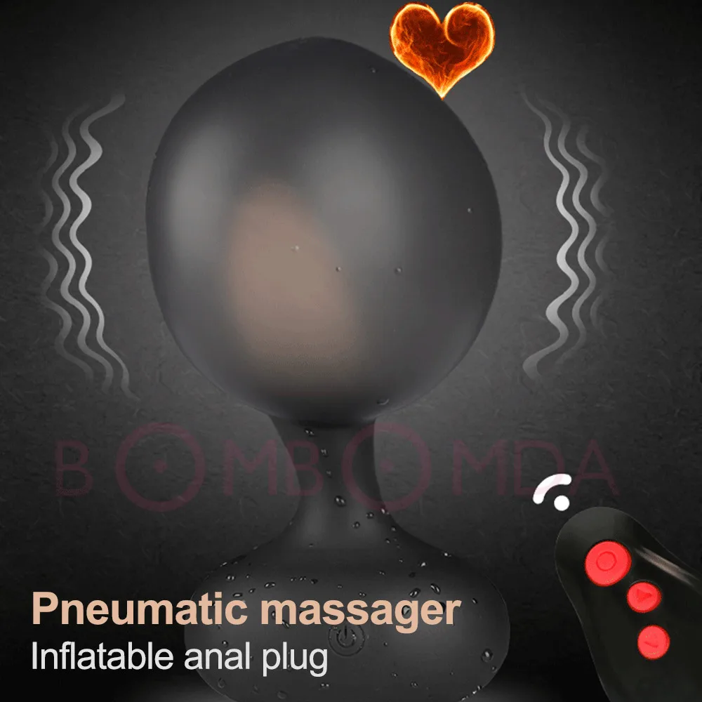 Anal Plug Inflatable Man Prostate Vibrator Massager Remote Male Vibrator Sex Anal Vibrators Sex Toys Huge Creampie Dildo for Men (7)