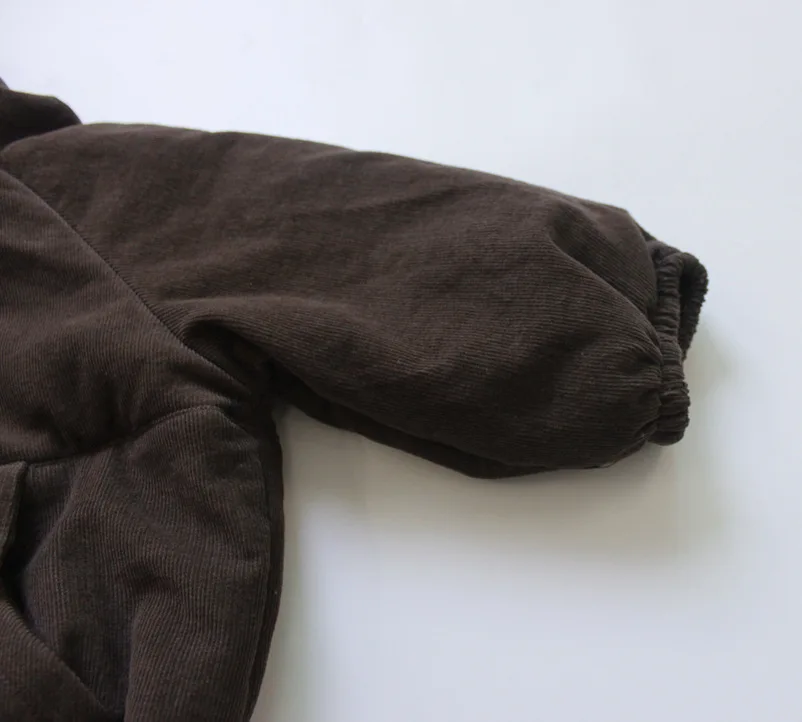 Children Winter Style Cotton-padded Clothes han ban Retro Even Pocket Corduroy Pullover plus Cotton Coat Half-Open Zipper Pullov