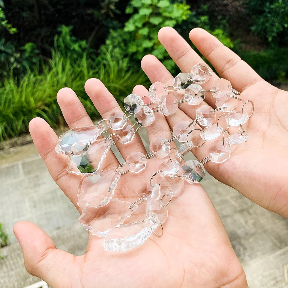 Maple Leaf Crystal Bead Pendants Glass Crystals Prisms Chandelier Lamp Parts Hanging Ornament Party Wedding Decor crystal beads chandelier crystal drops 5PCS/lot 140mm