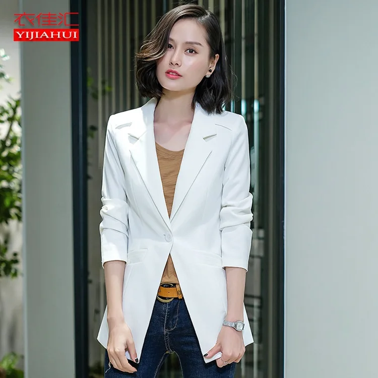 

Autumn And Winter Women's Small Suit Mid-length Long Sleeve Suit Fashion Casual Business Formal Wear Versatile Slim Fit Overcoat