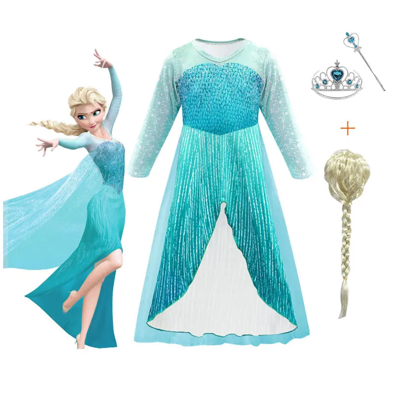 Платье Снежной Королевы Эльзы и Анны для девочек костюм на Хэллоуин детское