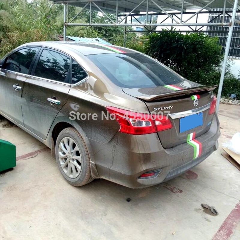 For Nissan Sentra Car Decoration Spoiler ABS Plastic LED Light Rear Spoiler For Nissan Sentra 2012 2013