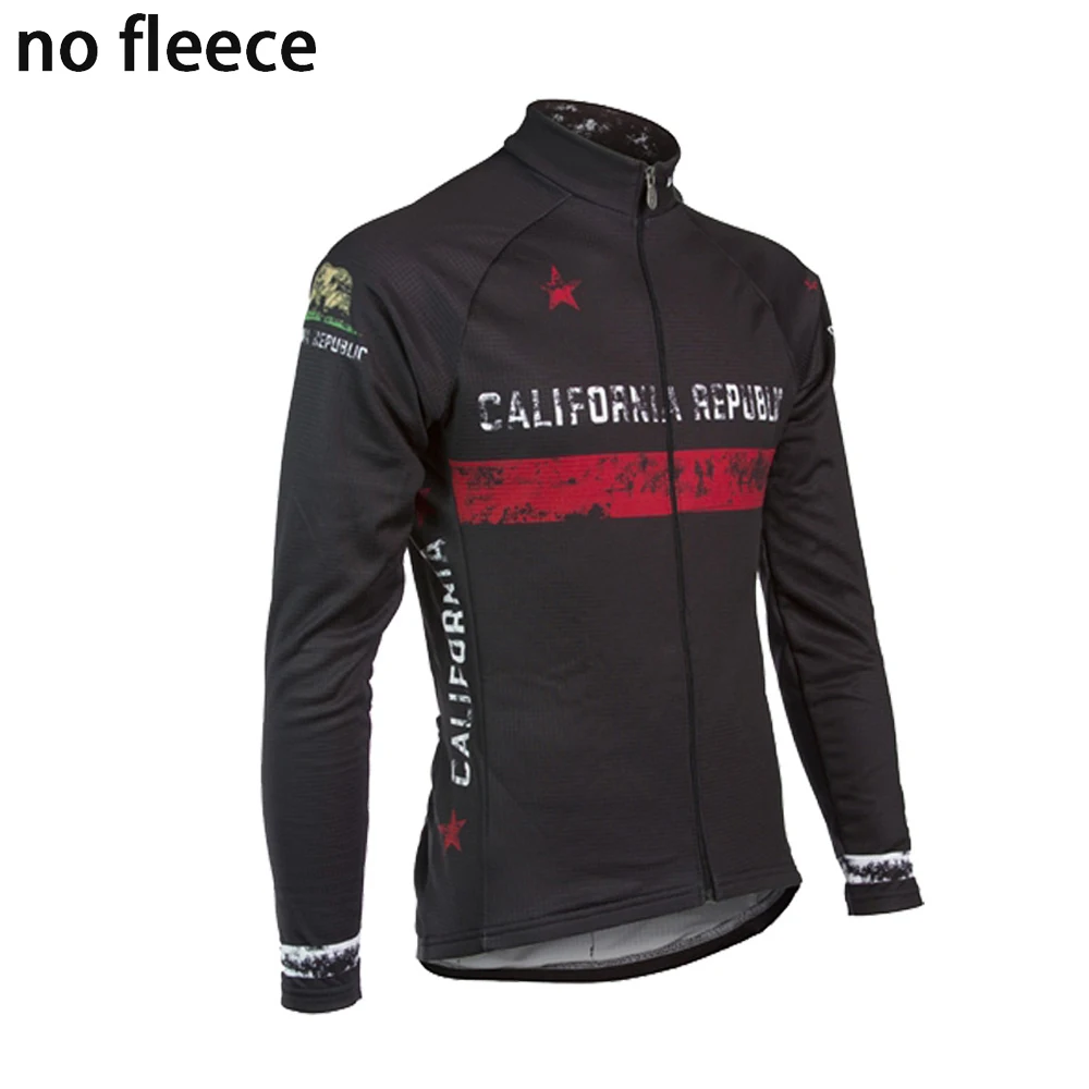long sleeve Ретро Велоспорт Джерси мужская с длинным рукавом зимняя флисовая и без флиса красная черная белая классическая велосипедная одежда велосипедная майка MTB - Цвет: long sleeve