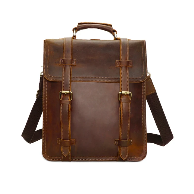 Стильная ноутбукcая сумка кожа ретро рюкзак Для мужчин путешествия рюкзак Водонепроницаемый школьная сумка мужской Бизнес ноутбук сумка для аксессуаров