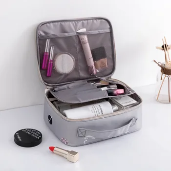 

1 Piece Portable Cosmetic Bag Solid Makeup Travel Bag Outdoor Beauty Organizer For Women Towel Pack Box Household Accessories