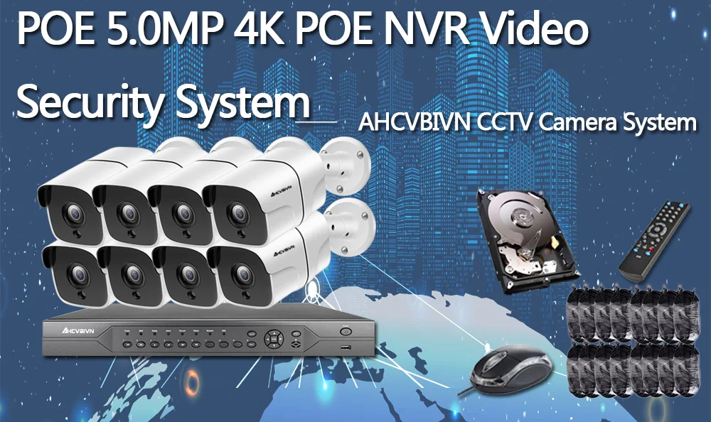 CCTV 4 к NVR 5MP HDMI 16CH монитор Системы HD PoE NVR Kit 5.0MP пуля на открытом воздухе 36 pcs c ИК-подсветкой комплект ip-камер системы видеонаблюдения