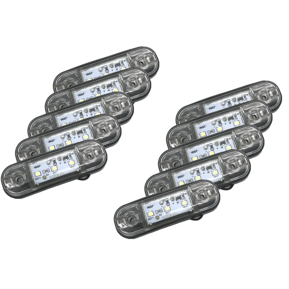 Аксессуары тележки 4/10 шт. может занять от 10 до 30V светодиодные фонари для прицепа 3 светодиодный s боковые габаритные световые сигнальные лампы для грузовик пикап светодиодный лампы - Испускаемый цвет: white-10pcs