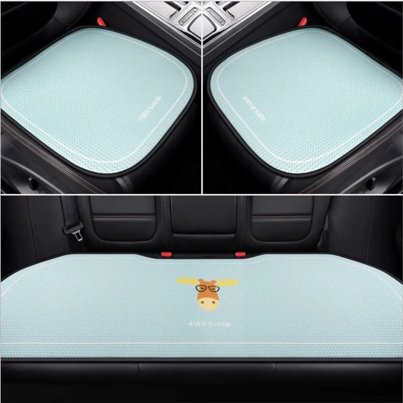 thumbnail image 1 of Nueva oferta especial de cojín de asiento interior de coche de cinco asientos de malla transpirable 3D con dibujos de ciervos universales para las cuatro estaciones de verano, 1 of 5