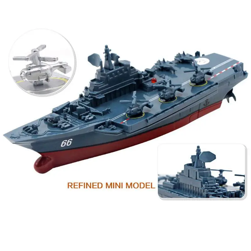 RC Boat 2.4GHz Remote Control Ship Warship Battleship Cruiser High Speed Boat RC Racing Toy Dark Blue