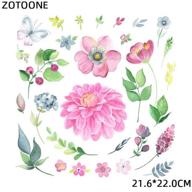 Flower Patch Iron-on Transfers for Clothing Thermoadhesive Patches Daisy Stickers Diy Flex Fusible Transfer Appliques Stripes 0120