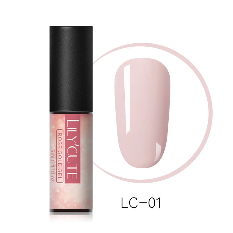 rose gold 01 LILYCUTE 5 мл голографический Блестящий Гель-лак для ногтей черные блестки кошачий глаз УФ-Гель-лак лазерный гель для ногтей впитывающийся УФ-гель для дизайна ногтей - Цвет: rose gold 01