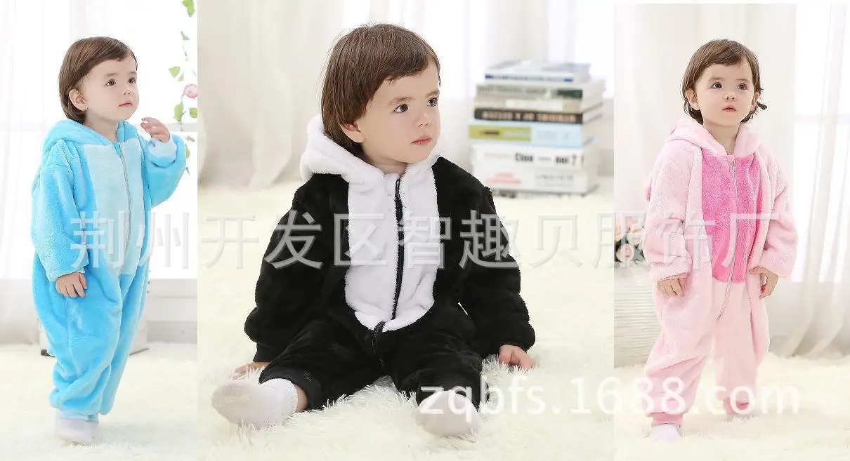 

Spring And Autumn Baby Romper Panda Bunny Crocodile Modeling Onesie Men And Women Children Flannel Crawling Clothes Baby out Clo