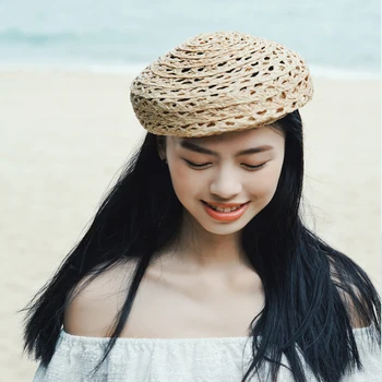 

Lafite hollow woven grass beret buds straw hat spring and summer for women