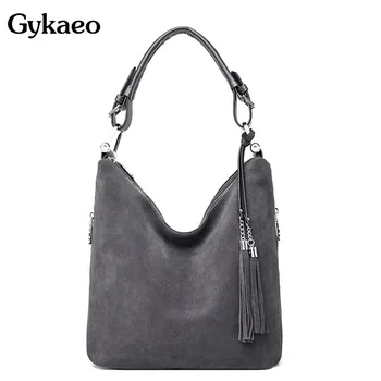 

Gykaeo Designer Bags Famous Brand Women Bags 2019 Winter Fashion Ladies Handbag Female Large Capacity Tassel Shoulder Bag Bolsos