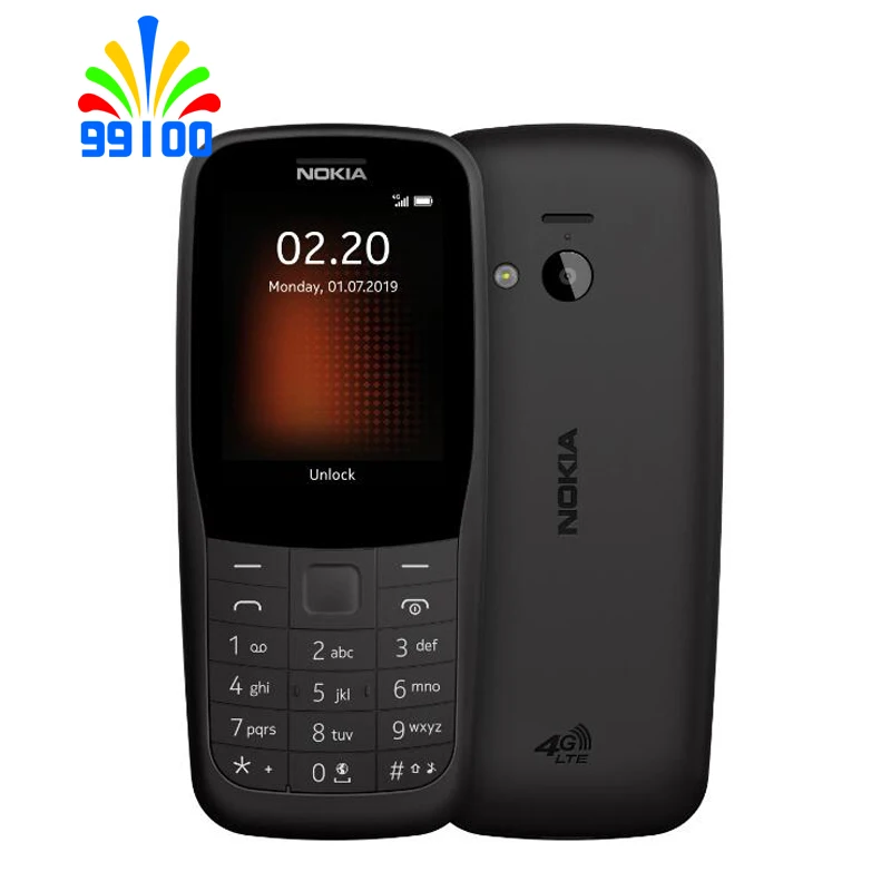 Восстановленный разблокированный сотовый телефон Nokia 220 4G LTE фонарик FM две