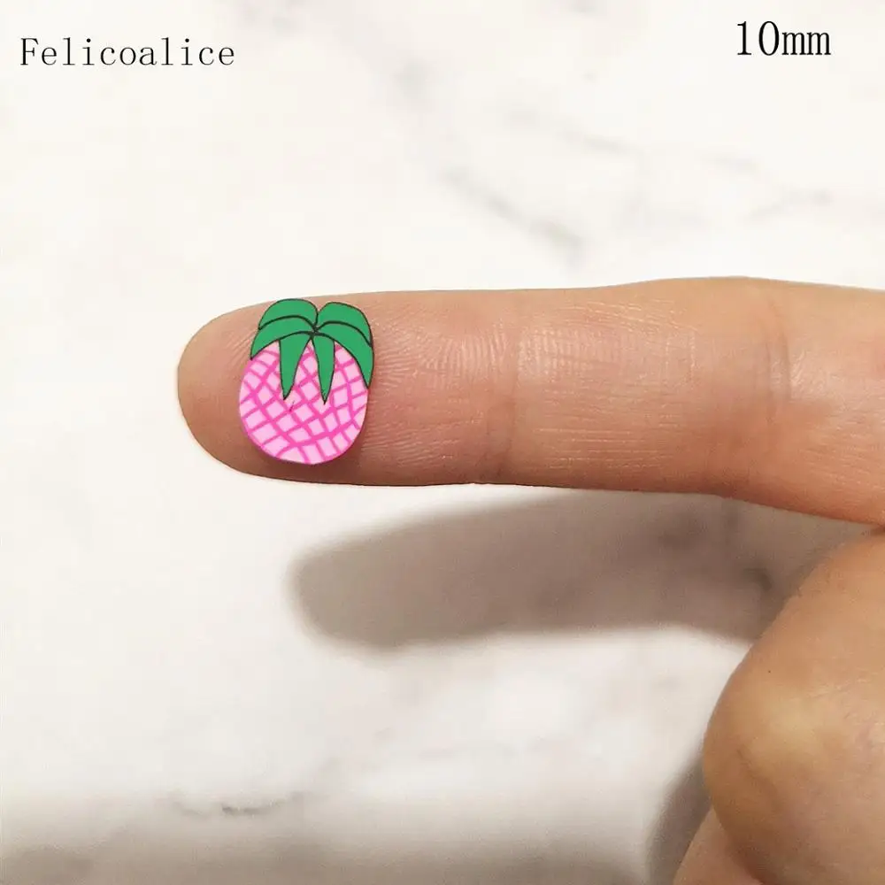 Purple pineapple 1KG 1kg 10mm Fruit Slice Slime Charms Watermelon Fruit Series Beads Slime Bead Making Supplies For Fashion Hair Accessories Earring - Цвет: Purple pineapple 1KG