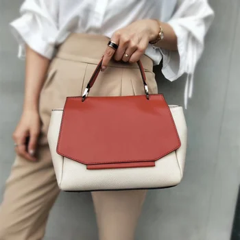 

Cow Leather Bag Ladies Handbag 2020 New Fashion Big Bag Soft Cowhide Single Shoulder Oblique Bag Wing Bag