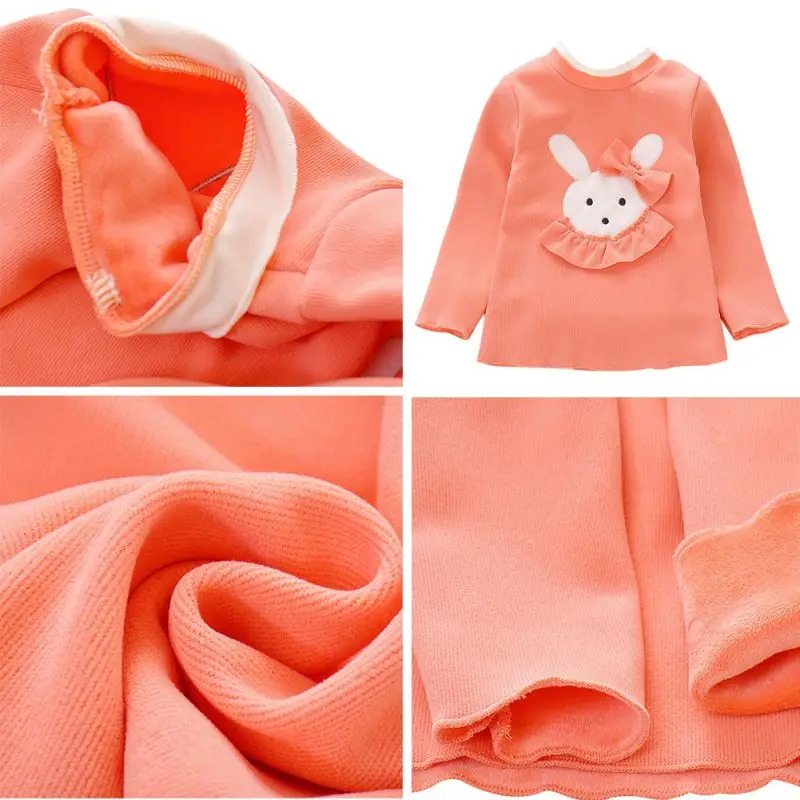 Winter Kid Baby Girl Long Sleeve Cartoon Cute Thicken Tops Casual Blouse Baby Girls Clothes
