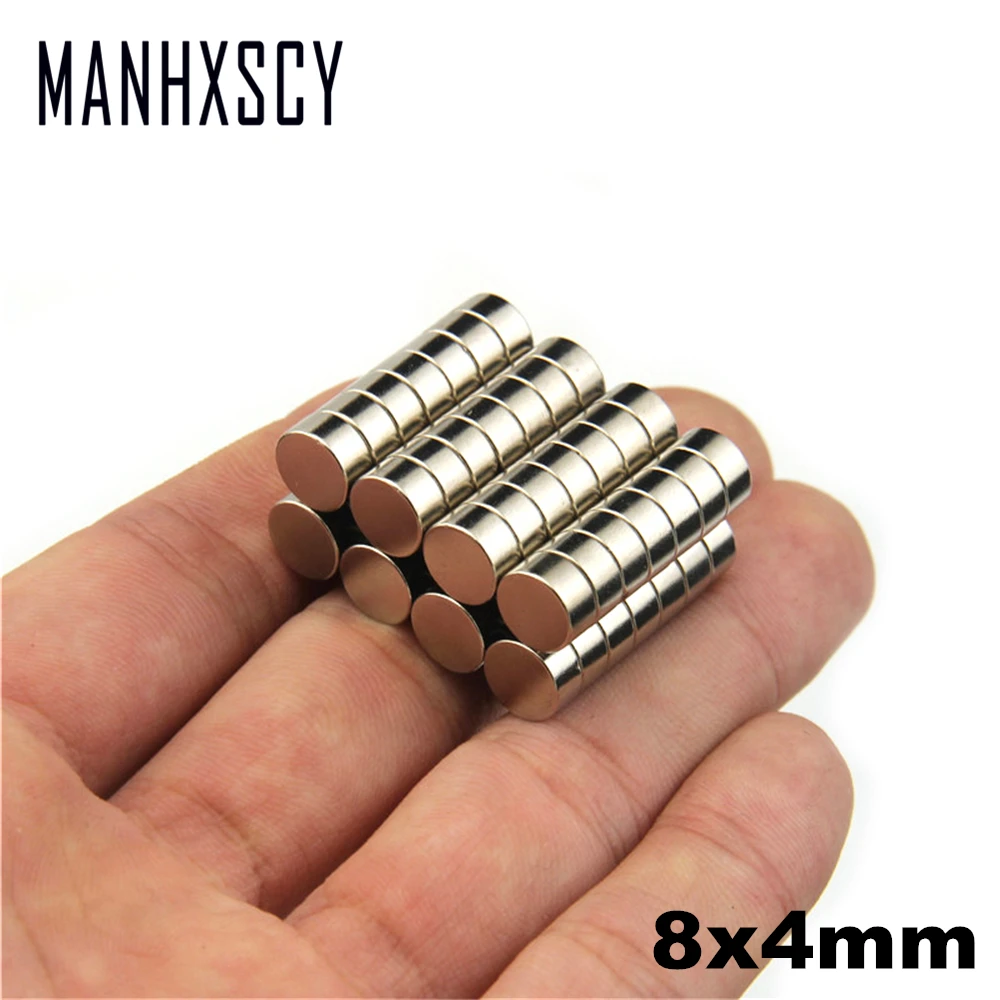 

50pcs Neodymium N35 Dia 8mm X 4mm Strong Magnets Tiny Disc NdFeB Rare Earth For Crafts Models Fridge Sticking magnet 8x4mm