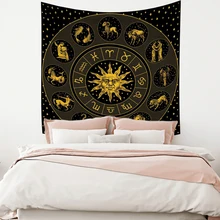 

Constellation Tarot Cards Wall Hanging Blankets Psychedelic Mandala Astrology Tapestries Home Artistic Polyester Fabric