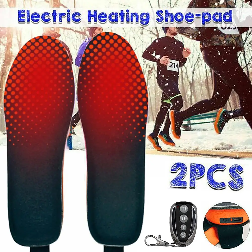 

1 Pair Winter Remote Control Rechargeable Heated Shoe Insoles Foot Warming Pad Pad Mat Winter Outdoor Sports Heating Insoles
