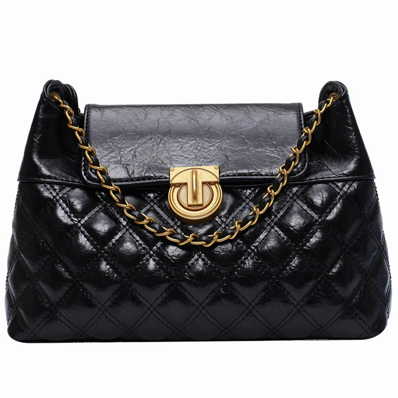 

iVog New Arrival Everyday Ladies Small Messenger Shoulder Handbag channels Black Quilted Chain Hand Bags for Women 2019